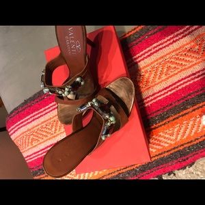 Authentic Valentino 6.5 slides with jewels
